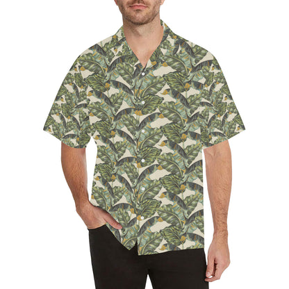 Banana Leaf Pattern Print Design 04 Men's Hawaiian Shirt
