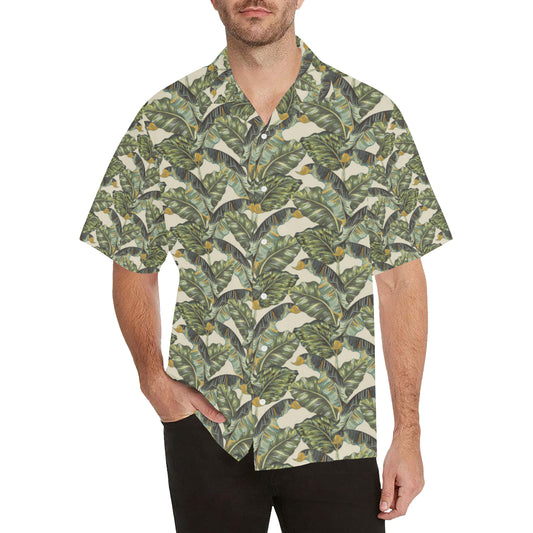 Banana Leaf Pattern Print Design 04 Men's Hawaiian Shirt