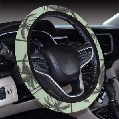 Palm Tree Pattern Print Design A04 Steering Wheel Cover with Elastic Edge