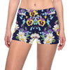 Pansy Pattern Print Design PS03 Yoga Shorts