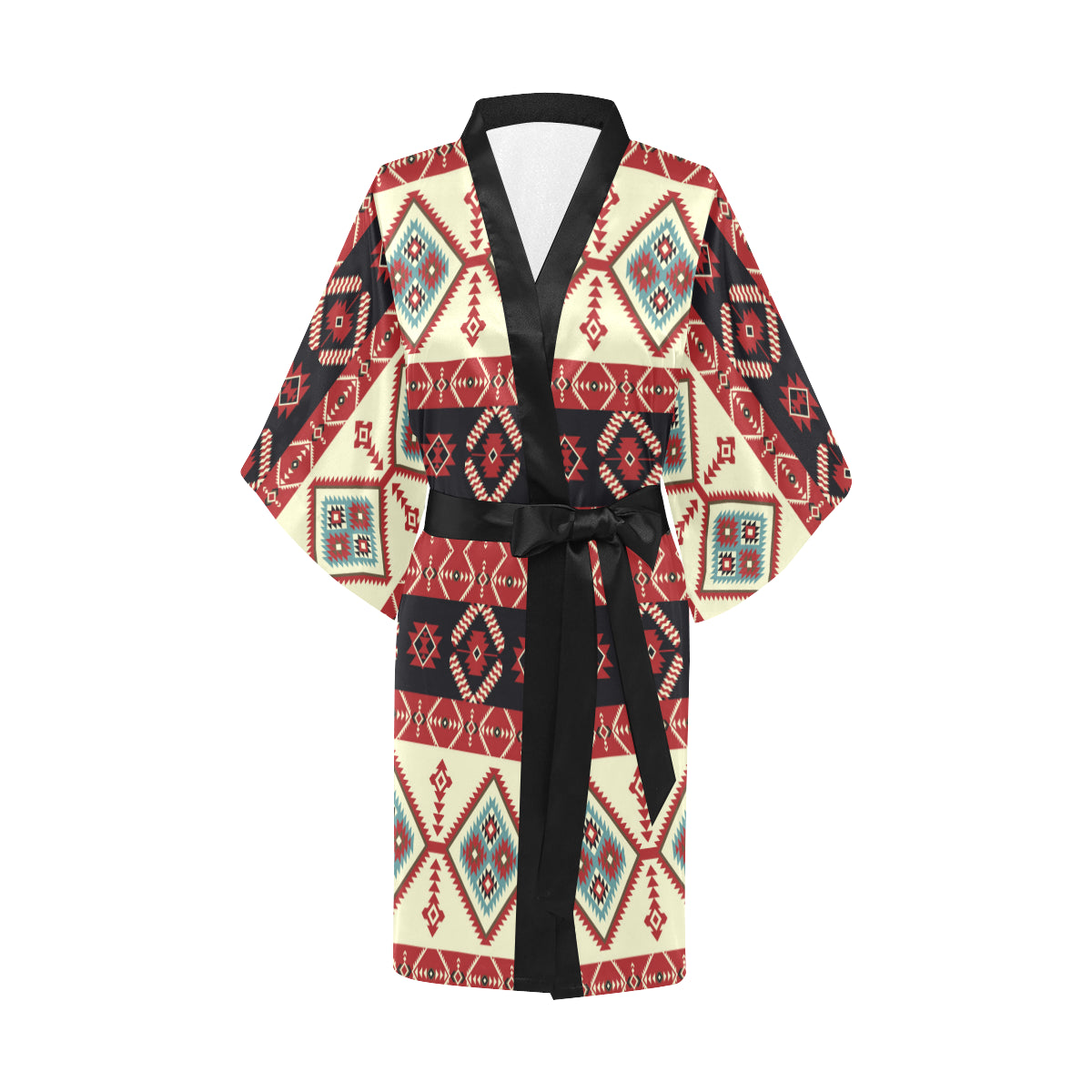 Navajo Pattern Print Design A05 Women's Short Kimono