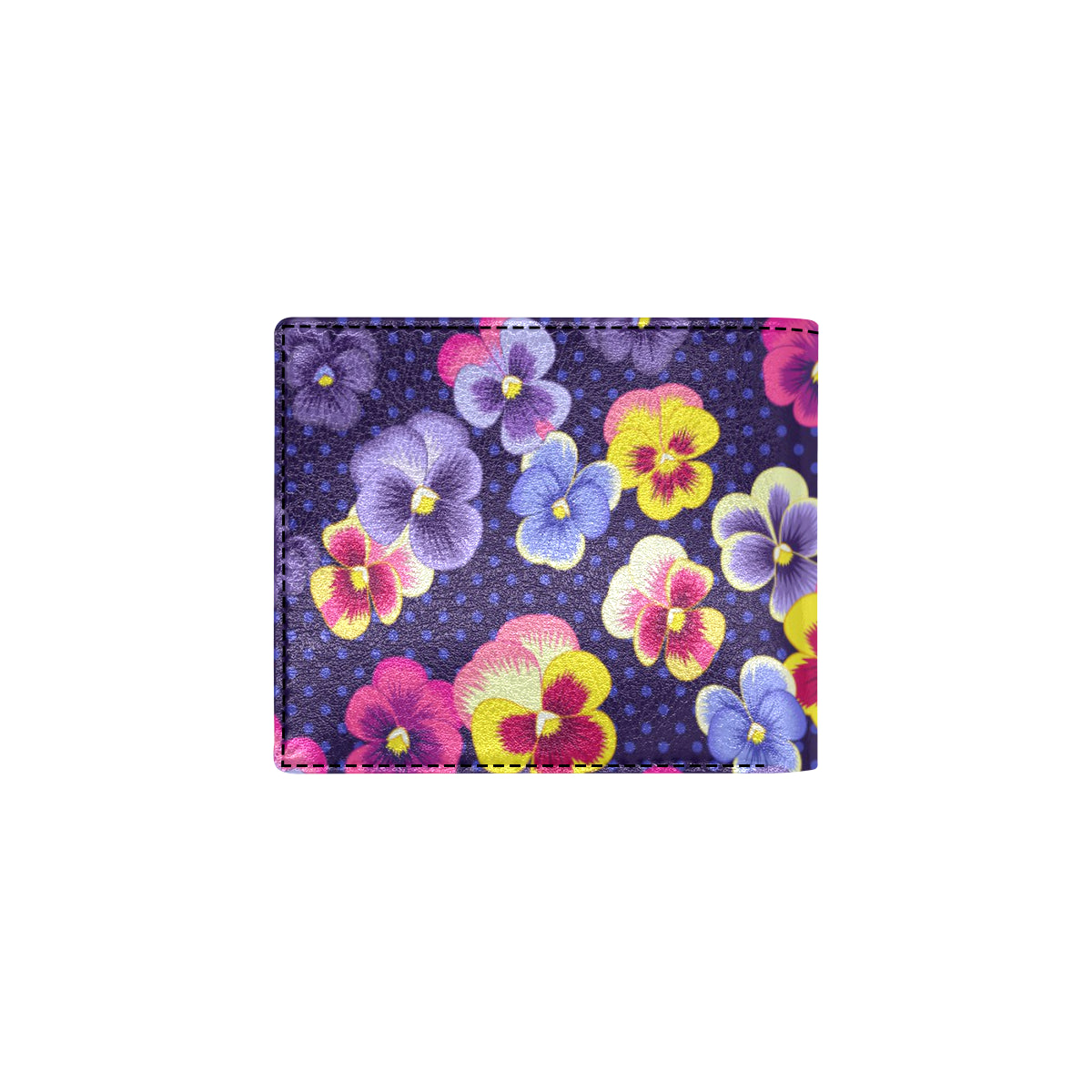 Pansy Pattern Print Design PS04 Men's ID Card Wallet