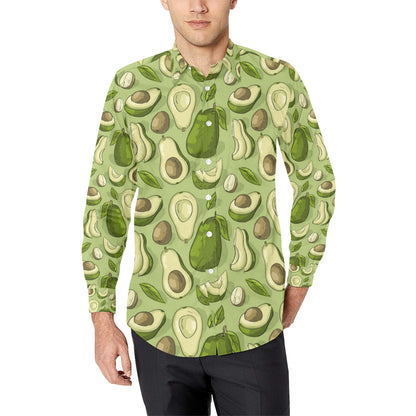 Avocado Pattern Print Design AC03 Men's Long Sleeve Shirt