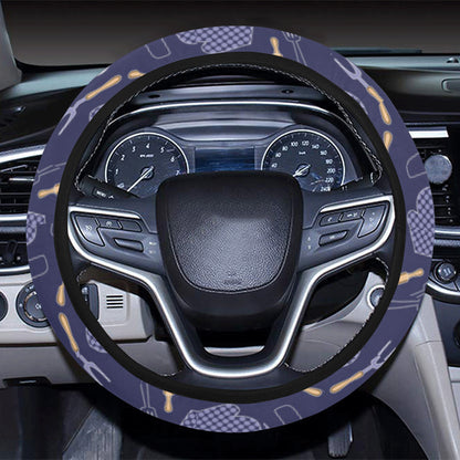 Cooking Kitchen Tools Pattern Print Design 04 Steering Wheel Cover with Elastic Edge