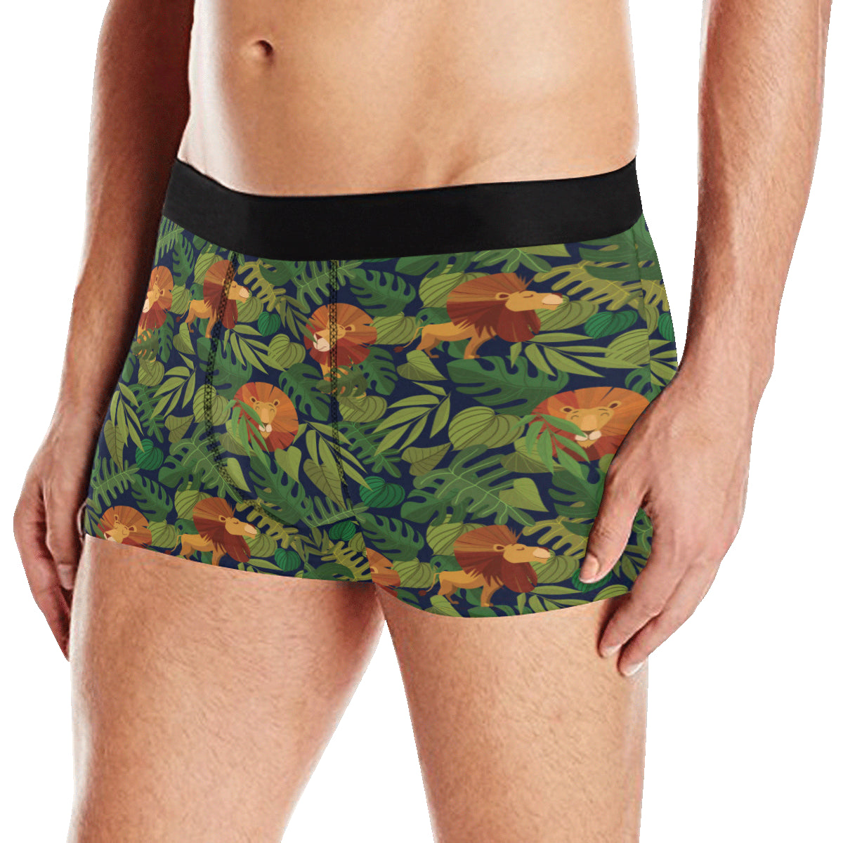 Lion Jungle Pattern Print Design 05 Men's Boxer Briefs