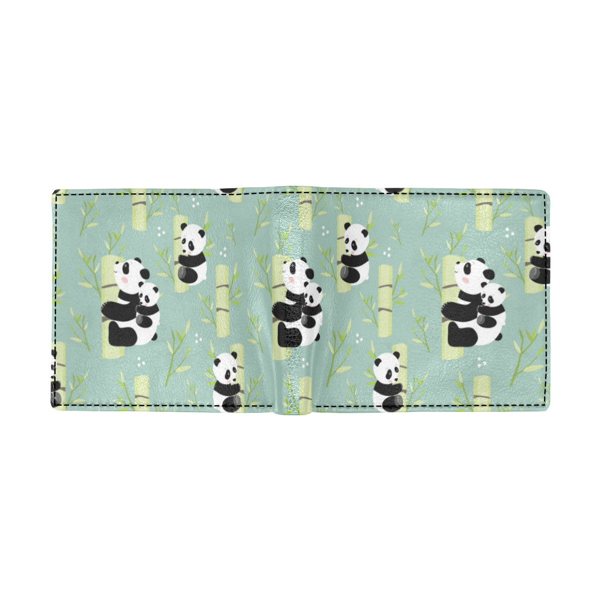 Panda Pattern Print Design A03 Men's ID Card Wallet