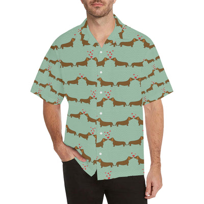 Dachshund Pattern Print Design 02 Men's Hawaiian Shirt