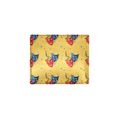 Acting Mask Pattern Print Design 02 Men's ID Card Wallet