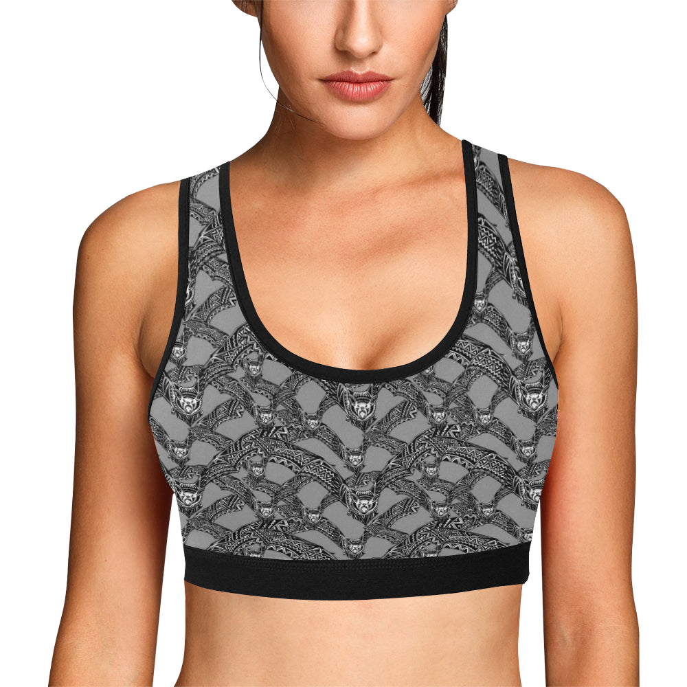 Bat Pattern Print Design 04 Sports Bra