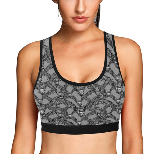 Bat Pattern Print Design 04 Sports Bra