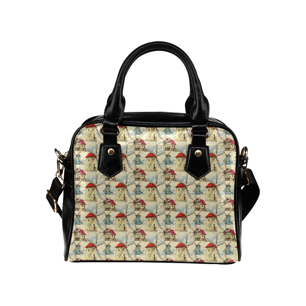 Windmill Pattern Print Design 01 Shoulder Handbag