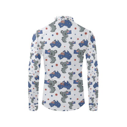 Koala Australia Day Themed Design Men's Long Sleeve Shirt