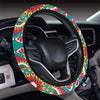 Mandala Pattern Print Design 03 Steering Wheel Cover with Elastic Edge