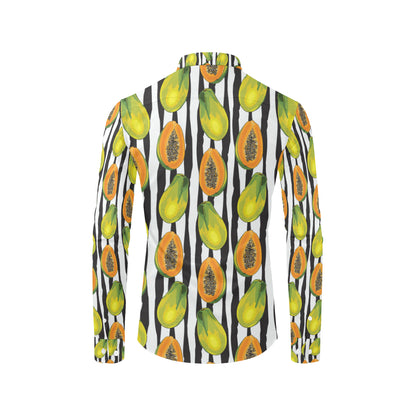 Papaya Pattern Print Design PP01 Men's Long Sleeve Shirt