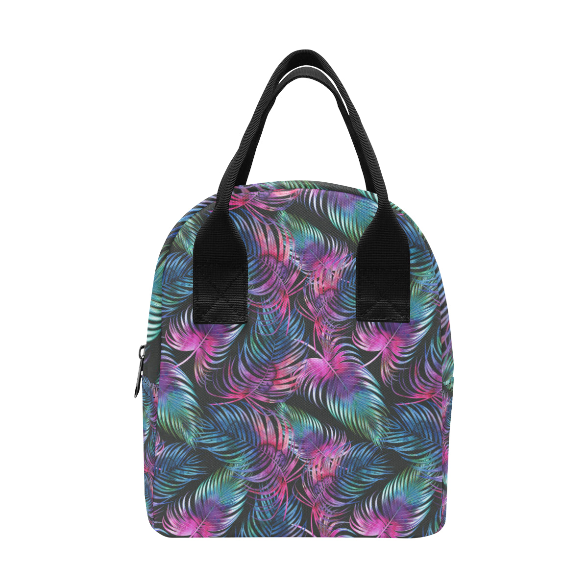 Palm Leaves Pattern Print Design PL010 Insulated Lunch Bag