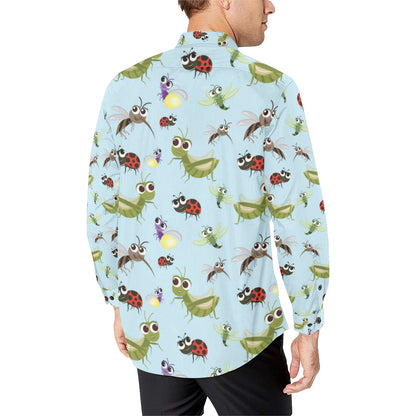 Ladybug Pattern Print Design 01 Men's Long Sleeve Shirt
