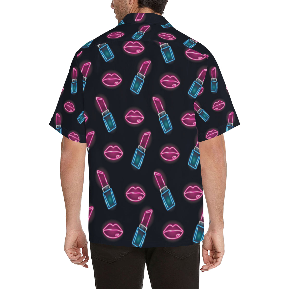 Lipstick Color Neon Pattern Print Design 03 Men's Hawaiian Shirt