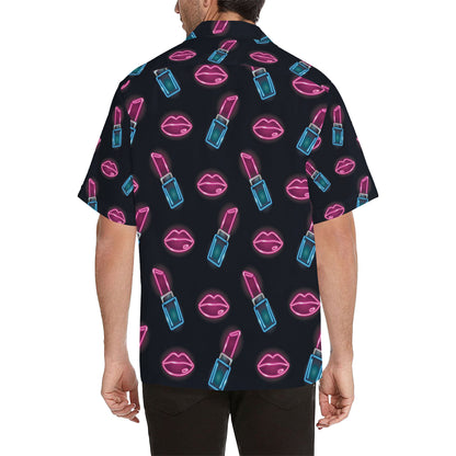 Lipstick Color Neon Pattern Print Design 03 Men's Hawaiian Shirt
