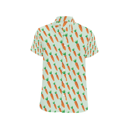 Carrot Pattern Print Design 05 Men's Short Sleeve Button Up Shirt