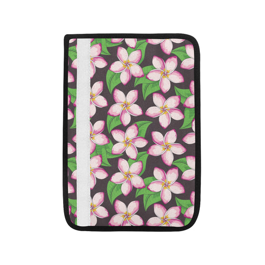 Pink Plumeria Pattern Print Design PM019 Car Seat Belt Cover