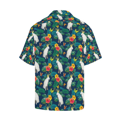Cockatoo Tropical Pattern Print Design 02 Men's Hawaiian Shirt