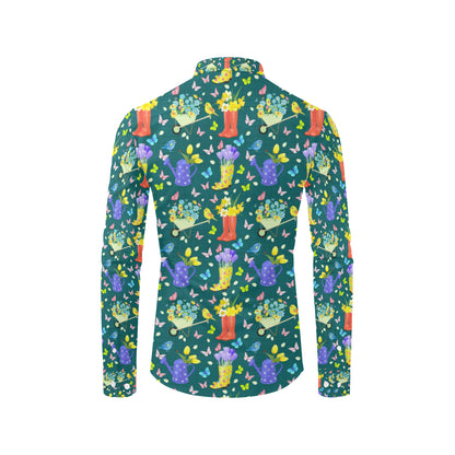 Gardening Pattern Print Design G08 Men's Long Sleeve Shirt
