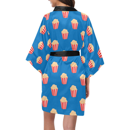 Popcorn Pattern Print Design A04 Women's Short Kimono
