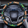 Hedgehog Cactus Pattern Print Design 04 Steering Wheel Cover with Elastic Edge