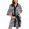 Donkey Red Elephant Pattern Print Design 03 Women's Short Kimono