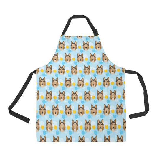 Collies Pattern Print Design 02 Apron with Pocket