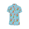 Reindeer cute Pattern Print Design 02 Men's Short Sleeve Button Up Shirt