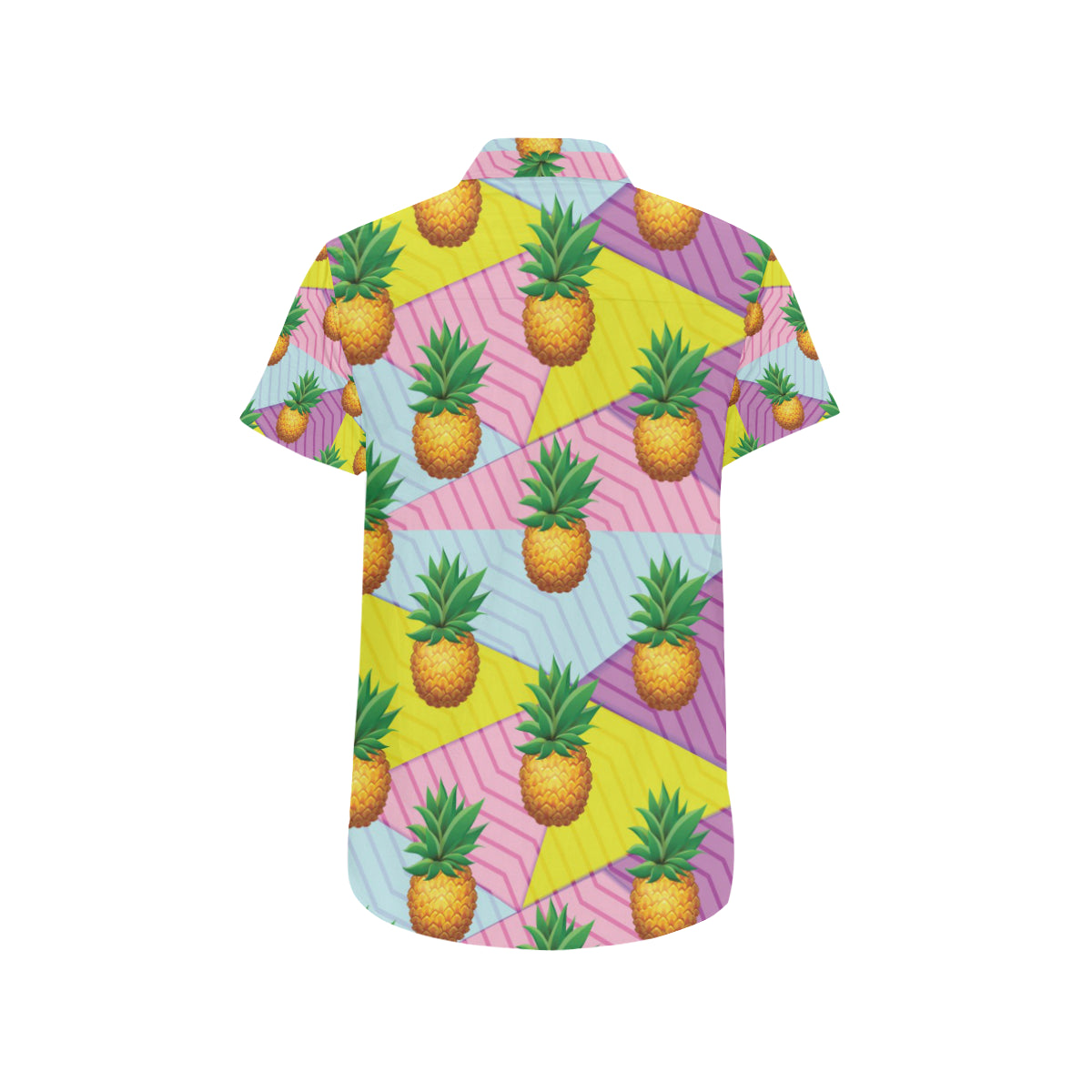 Pineapple Pattern Print Design PP05 Men's Short Sleeve Button Up Shirt