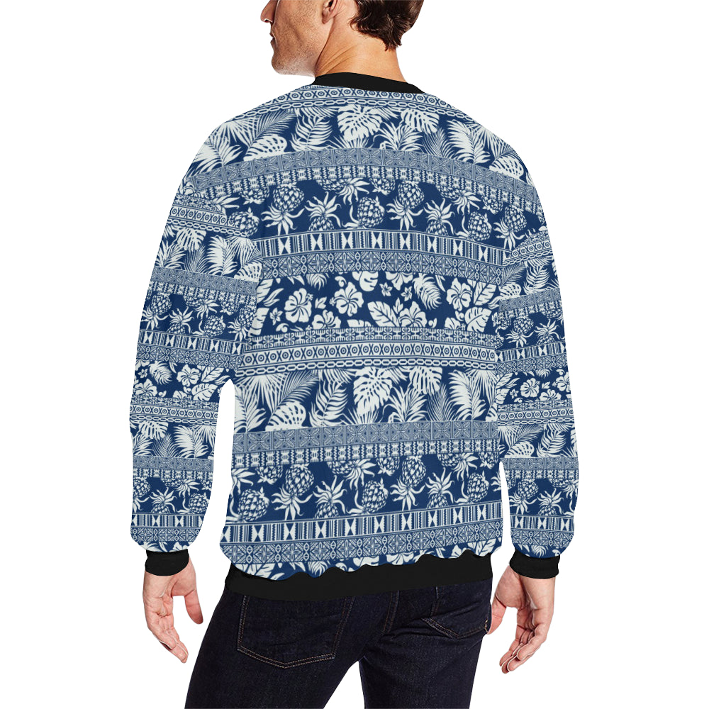 Hawaiian Themed Pattern Print Design H020 Men Long Sleeve Sweatshirt
