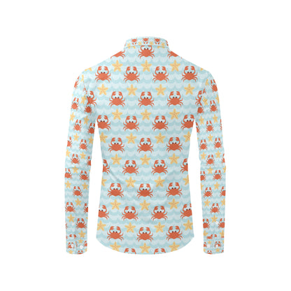 Crab Pattern Print Design 03 Men's Long Sleeve Shirt