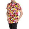 Cupcake Pattern Print Design CP02 Men's Short Sleeve Button Up Shirt