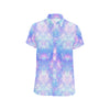 Galaxy Stardust Pastel Color Print Men's Short Sleeve Button Up Shirt