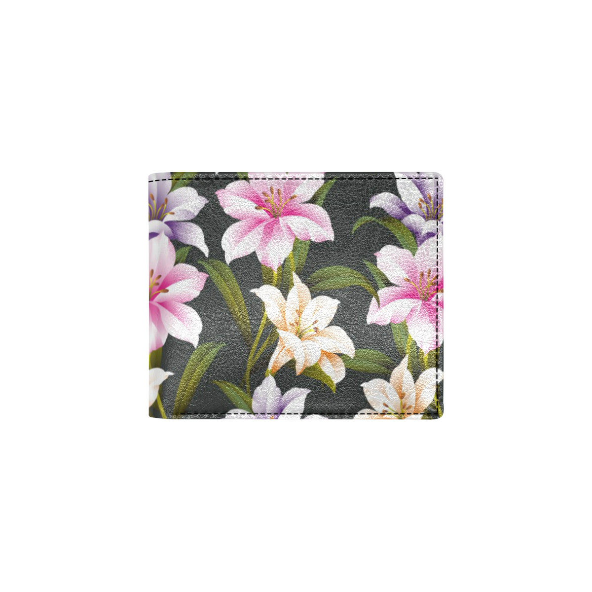Lily Pattern Print Design LY01 Men's ID Card Wallet