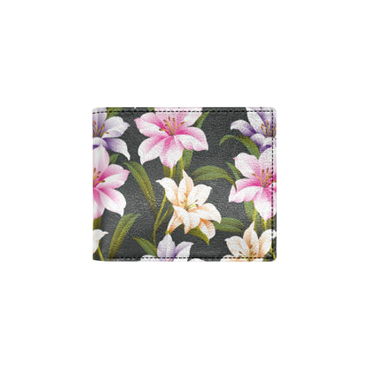 Lily Pattern Print Design LY01 Men's ID Card Wallet