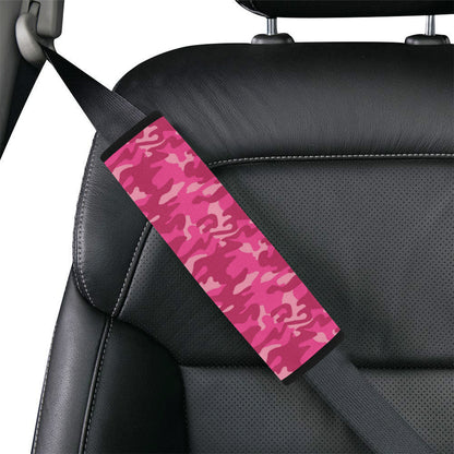 Camo Pink Pattern Print Design 01 Car Seat Belt Cover