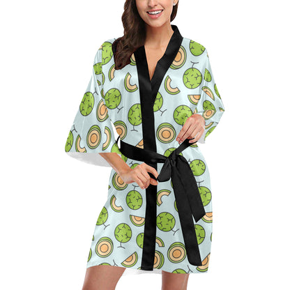 Cantaloupe Pattern Print Design 02 Women's Short Kimono