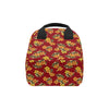 Orange Hibiscus Pattern Print Design HB026 Insulated Lunch Bag