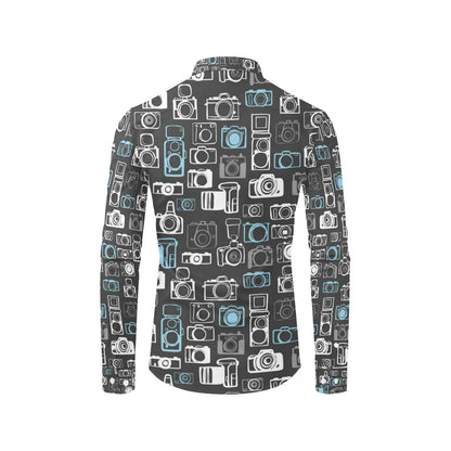 Camera Pattern Print Design 04 Men's Long Sleeve Shirt