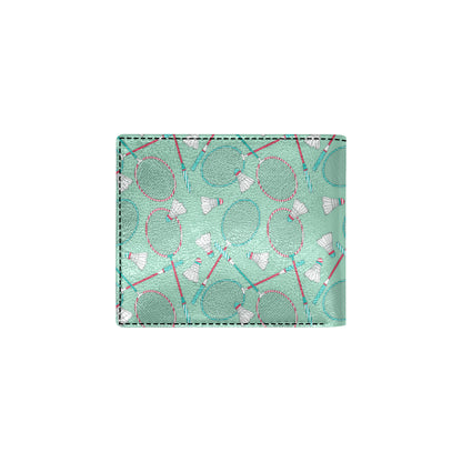 Badminton Pattern Print Design 05 Men's ID Card Wallet