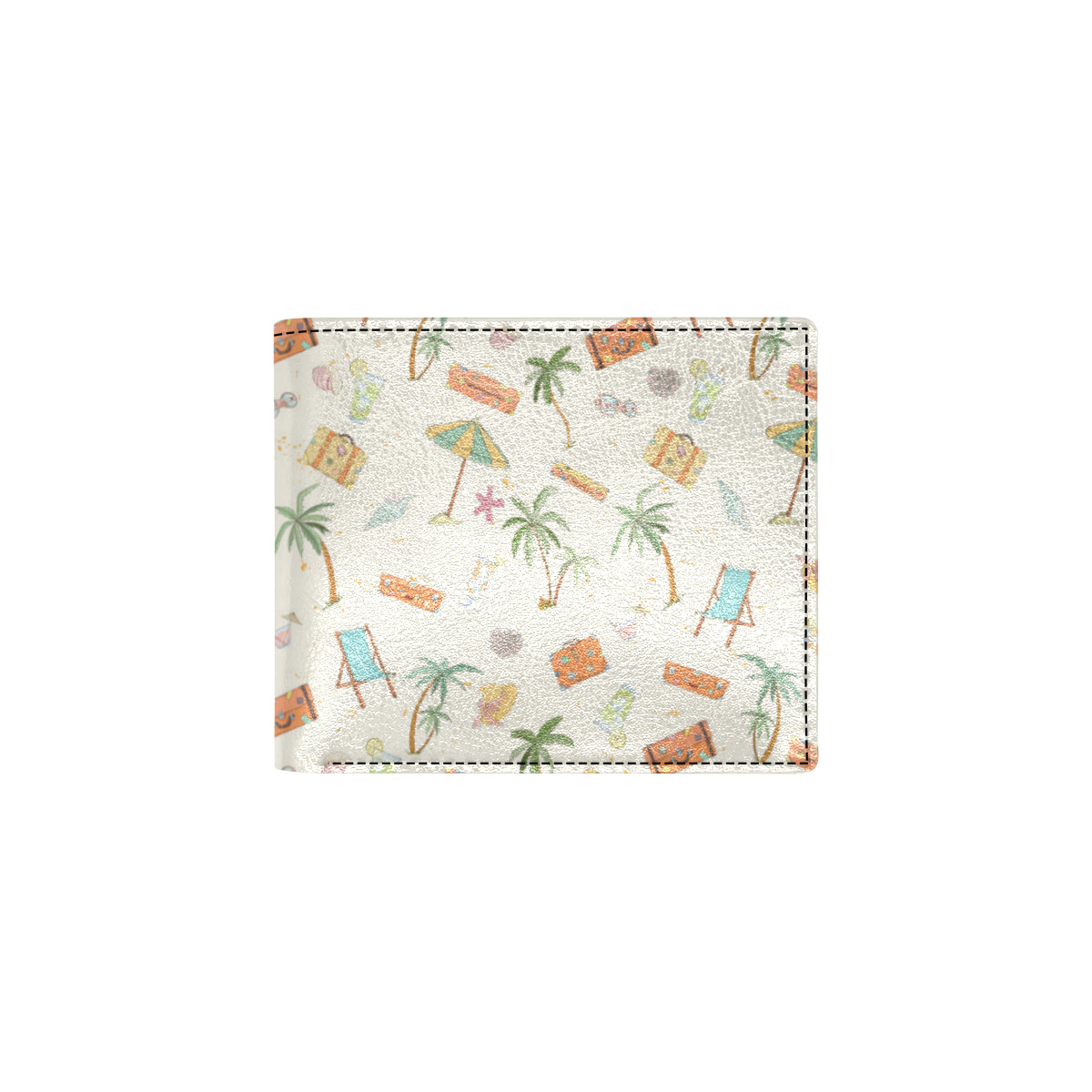 Beach Themed Pattern Print Design 05 Men's ID Card Wallet