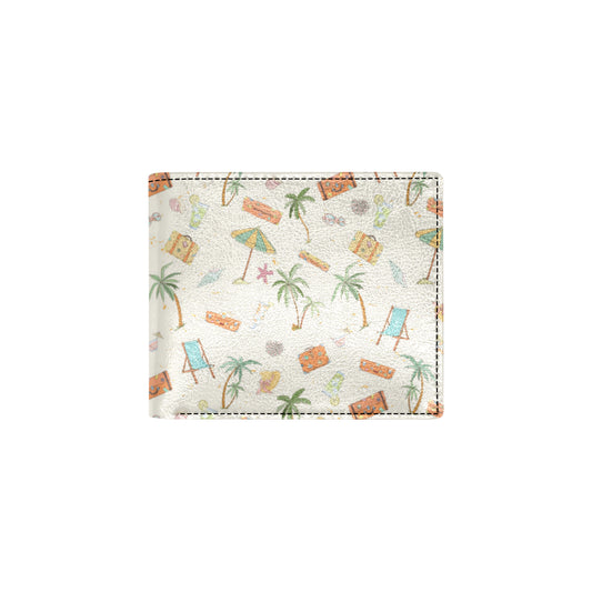 Beach Themed Pattern Print Design 05 Men's ID Card Wallet