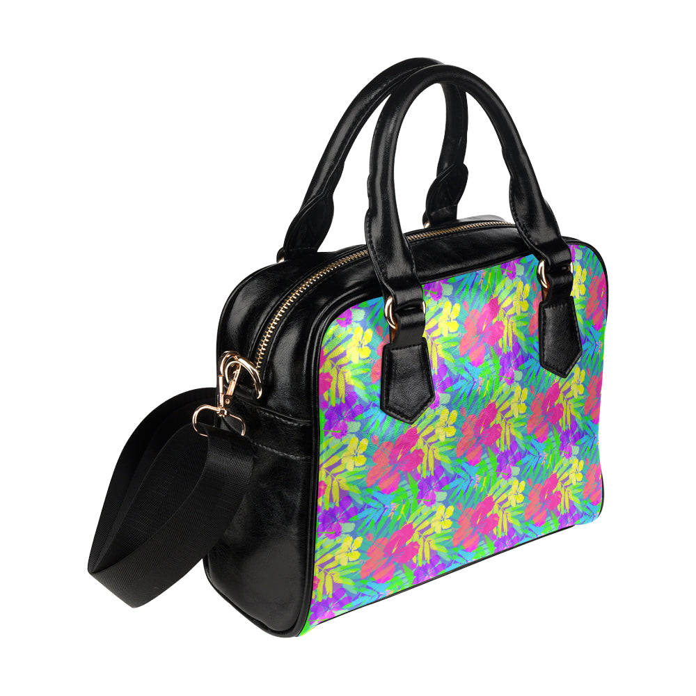 Neon Tropical Pattern Print Design A03 Shoulder Handbag