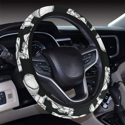 Camera Pattern Print Design 01 Steering Wheel Cover with Elastic Edge