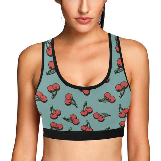 Cherry Pattern Print Design CH03 Sports Bra