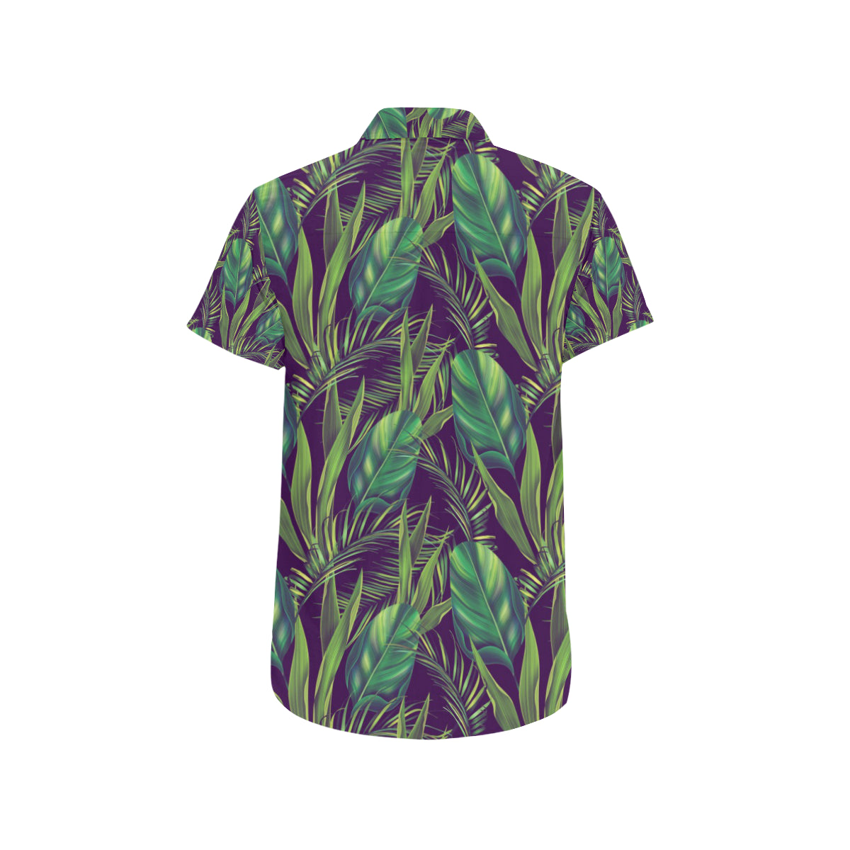 Palm Leaves Pattern Print Design PL03 Men's Short Sleeve Button Up Shirt