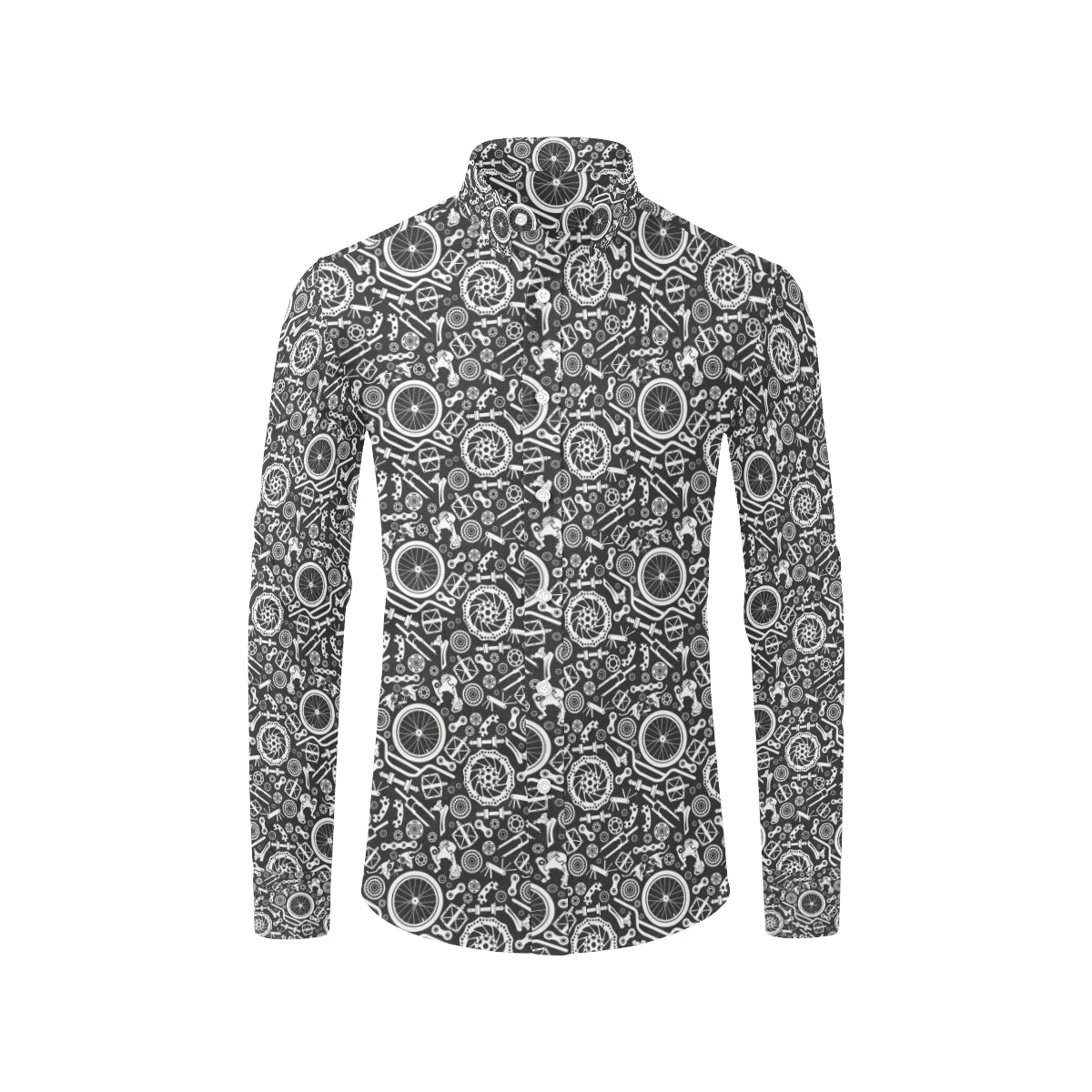 Bicycle Tools Pattern Print Design 02 Men's Long Sleeve Shirt